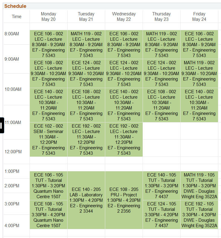 1B Schedule